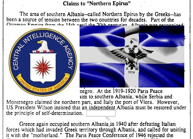 Ντοκουμέντο της CIA: Η Ελλάδα θα μπορούσε να ενωθεί με την Βόρειο Ήπειρο το 1994 αν οι Βορειοηπειρώτες ξεκινούσαν αντάρτικο!