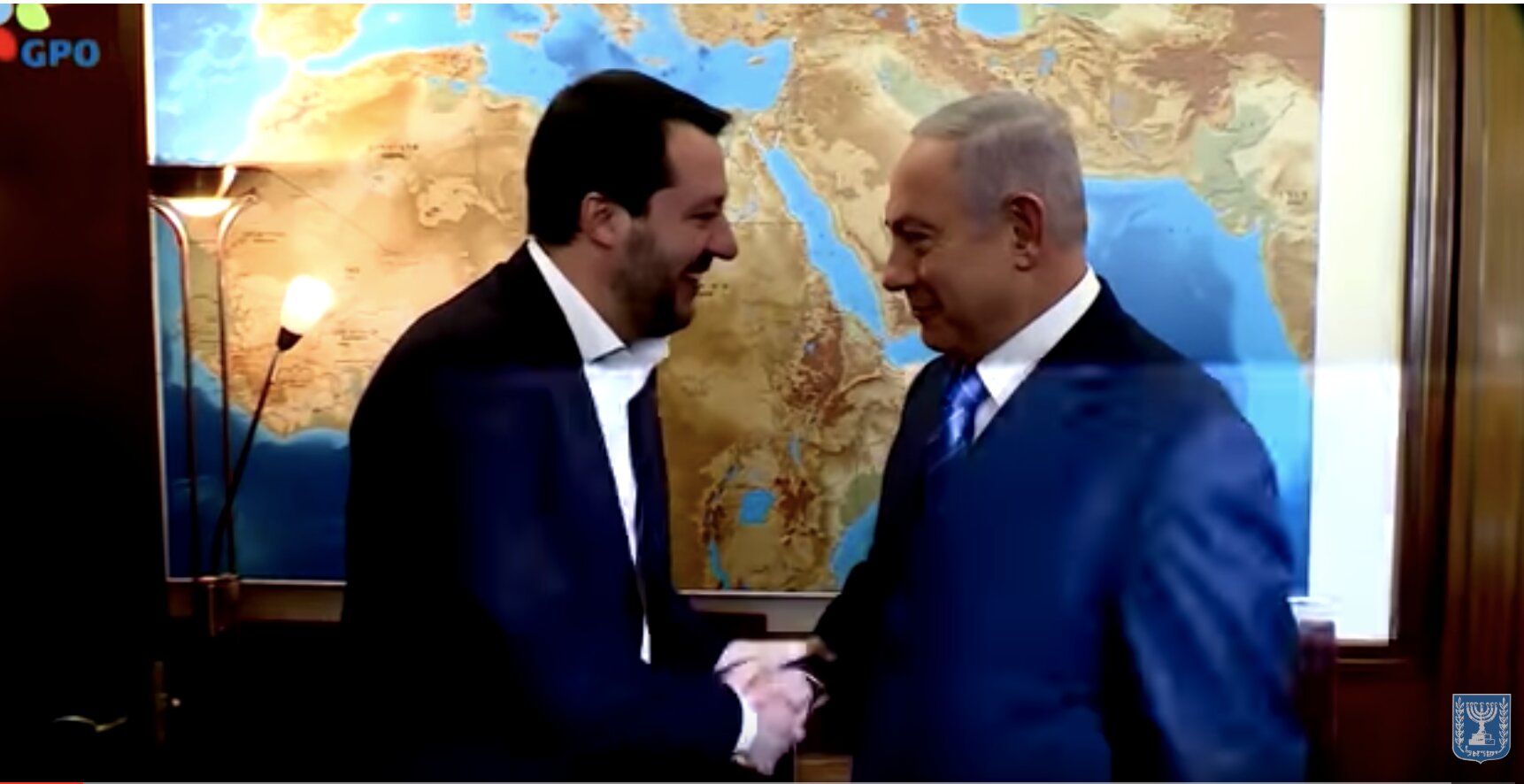Freemason Mateo Salvini kisses up to Netanyahu in Israel. Calls Palestinians “terrorists”. SHAME ON YOU!