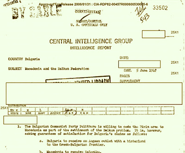 Έγγραφα CIA του 1947: Στη Βαλκανική Ομοσπονδία η Μακεδονία του Πιρίν και η Θεσσαλονίκη