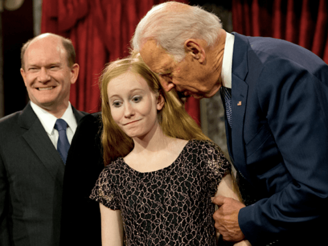 CREEPY Ex-U.S. Vice President Biden denies inappropriate conduct over alleged kiss