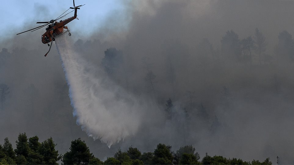 Φωτιά στην Εύβοια: Σε πλήρη εξέλιξη η μάχη με τις φλόγες – Αγωνία για τους ανέμους