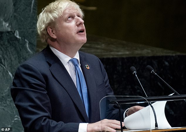 Boris Johnson compares Brexit to the eternal torment of Greek hero Prometheus having his liver pecked out by an eagle eternally in bizarre UN speech mentioning ‘terrifying limbless chickens’ and ‘pink-eyed terminators’