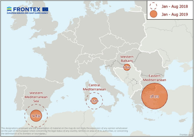 Στοιχεία της FRONTEX για την λαθρομετανάστευση στην Ευρώπη.