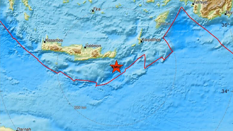Σεισμός στην ανατολική Κρήτη – Αισθητός σε αρκετές περιοχές