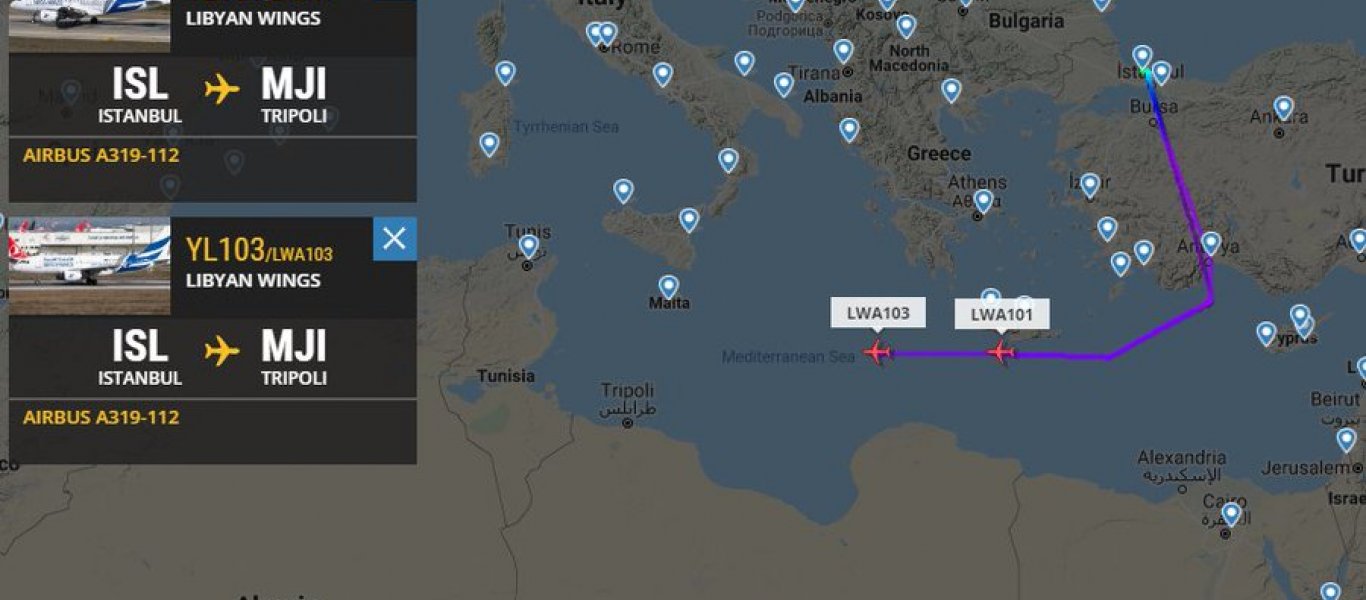 Τουρκική αερογέφυρα για Λιβύη: Εντολή στα αεροσκάφη που μεταφέρουν ισλαμιστές: «Παρακάμψτε το ελληνικό FIR»