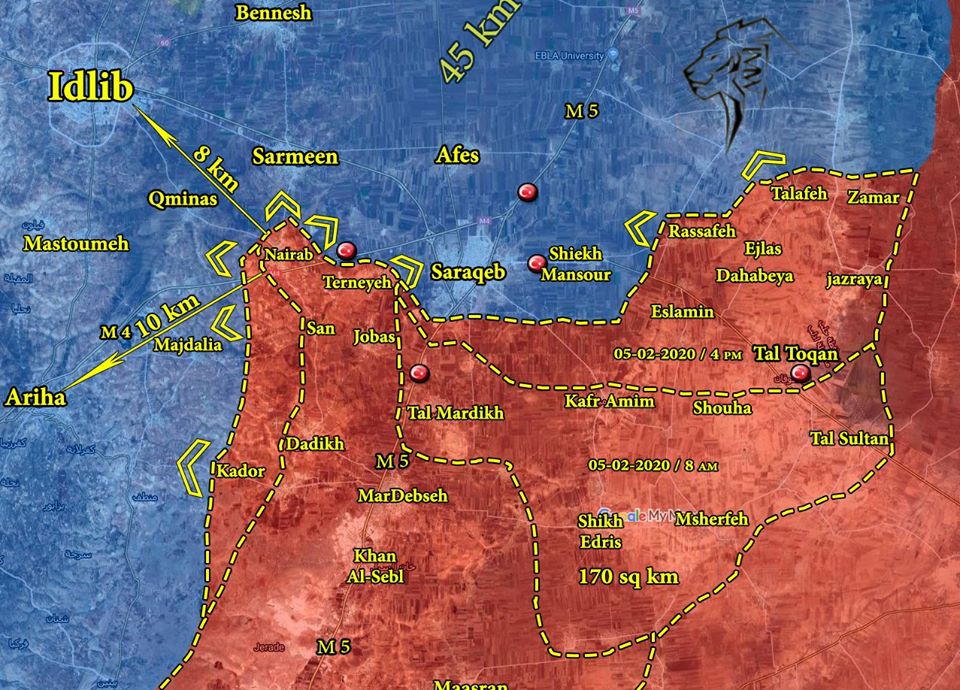 Ο συριακός στρατός περικύκλωσε ένα ακόμη τούρκικο παρατηρητήριο.Περικυκλώνει ως αύριο το Saraqib.Ο Ερντογάν δίνει τελεσίγραφο στο SAA ν΄αποσυρθεί από τα παρατηρητήρια του πριν το τέλος Φλεβάρη αλλιώς θα επιτεθεί στη Συρία.