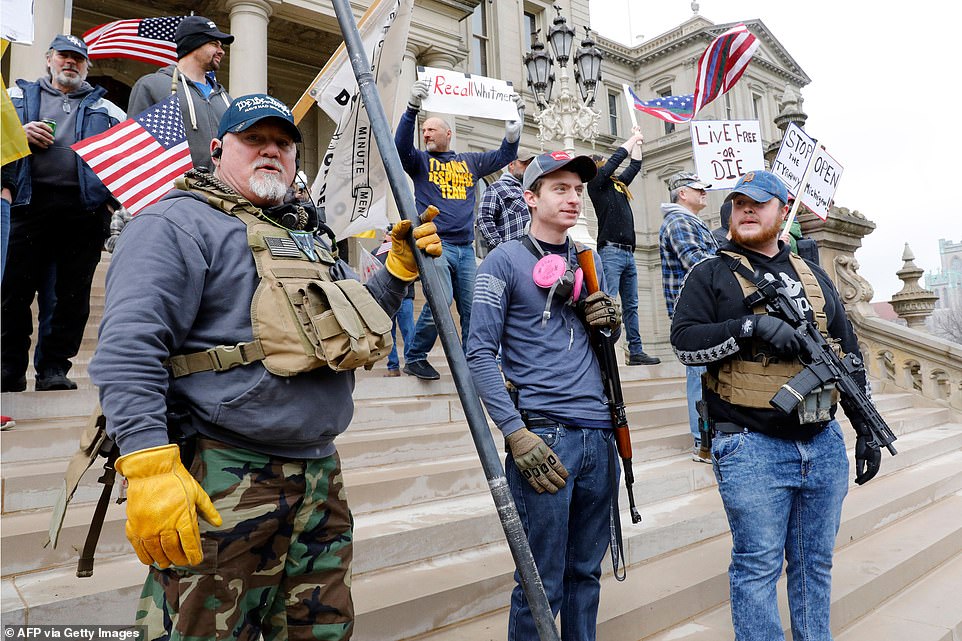 Protesters in MAGA hats and flying Confederate flags swarm Michigan, North Carolina, Ohio, Utah, Wyoming, New York and Virginia to demonstrate ‘tyrannical’ and ‘unconstitutional’ lockdown orders that are ‘worse than the virus’