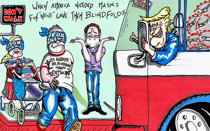Ο Τζιμ Κάρεϊ βάζει στο μάτι τον Τραμπ με νέες γελοιογραφίες