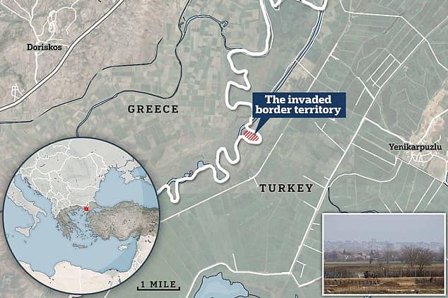 Kurds: Turkish soldiers invade and occupy small patch of Greek land, install their flag and set up camp along disputed border.