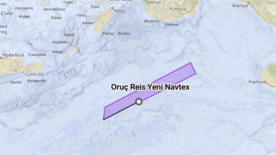Ελληνοτουρκικά: Παρατείνεται η NAVTEX για το Oruc Reis μέχρι 1η Σεπτεμβρίου