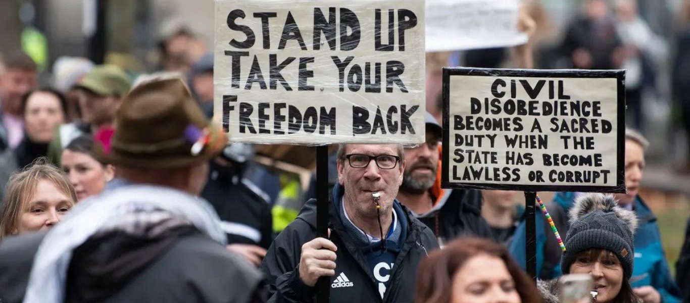Λονδίνο: Χιλιάδες Λονδρέζοι σε μεγάλη πορεία κατά των απαγορεύσεων του κορωνοϊού