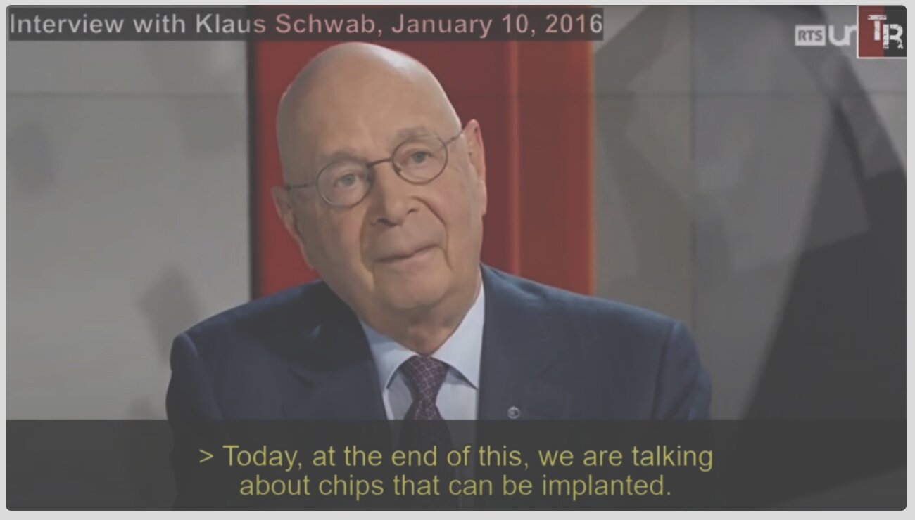 Breaking! Klaus Schwab Calls For Global Health Pass Based on Implantable Microchip
