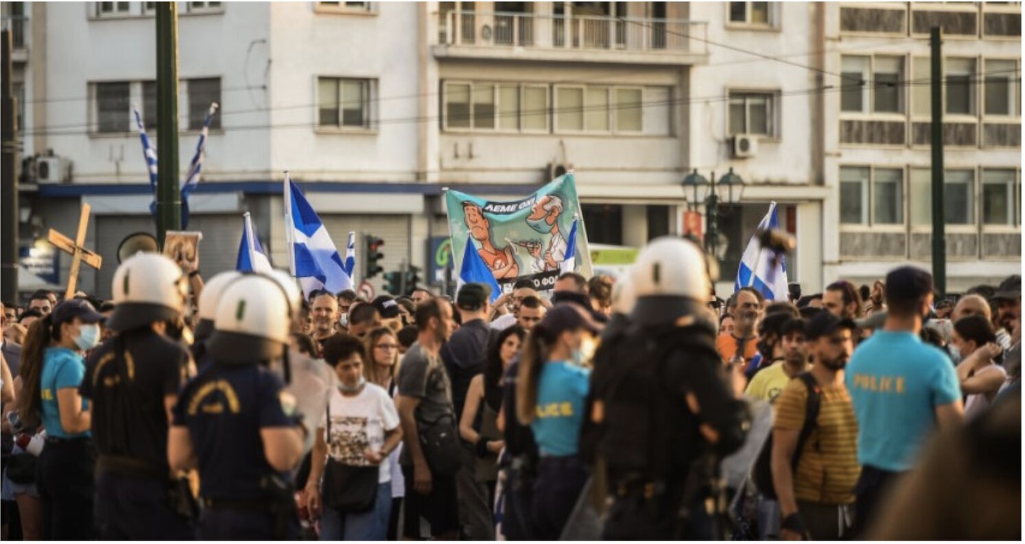 Mass Protests in Greece in Response to Unvaccinated Being Banned From Social Life