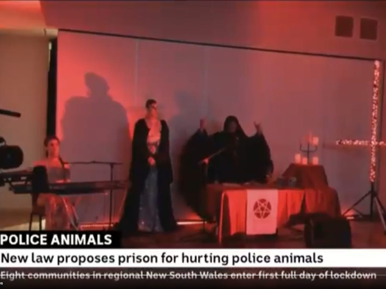 ‘Hail, Satan!’ — An Australian broadcaster accidentally ran footage of a satanic ritual during a news segment on police dog welfare