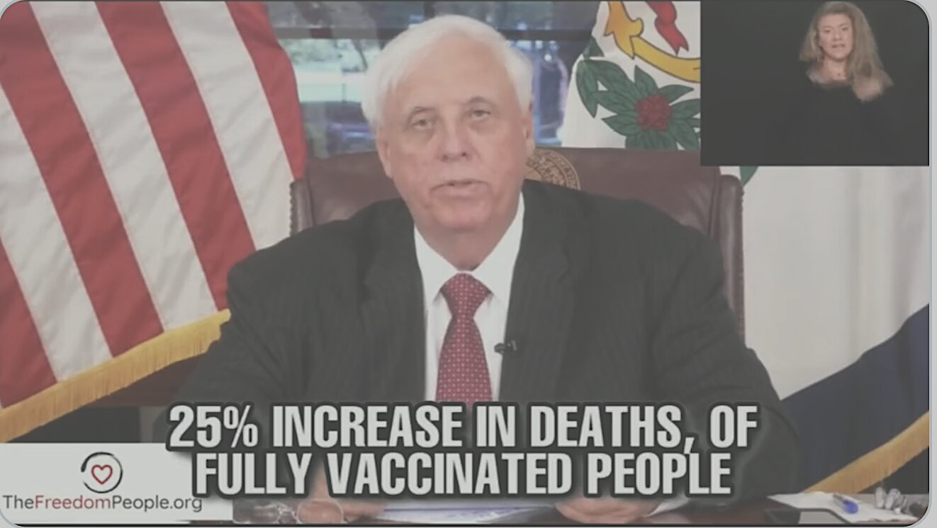 Κυβερνήτης της Δυτικής Βιρτζίνια: «Έχουμε αύξηση κατά 25% των θανάτων των πλήρως εμβολιασμένων ατόμων.»…!!!