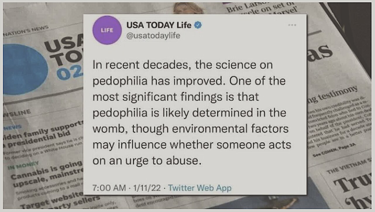 USA Today Declares That Pedophilia Is ‘Natural’ in Deleted Tweet