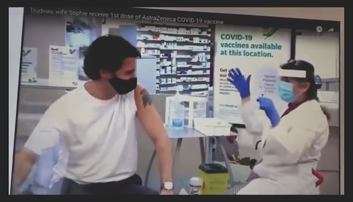 Justin Trudeau and wife get FAKE vaccination on live TV yet try to force Canadians to take the deadly jab!!!