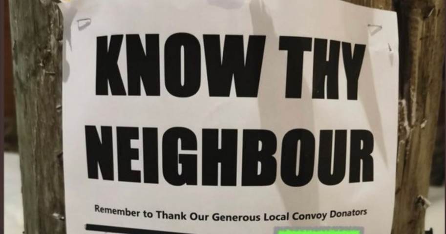EVIL: Threatening Posters Listing the Names and Personal Info of Hacked GiveSendGo Convoy Donors Appear All Over the Streets of Ottawa Following Trudeau’s Vicious Crackdown