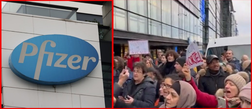 Outraged Citizens Surround Pfizer Headquarters In Paris: ‘Assassins!’ (VIDEO)
