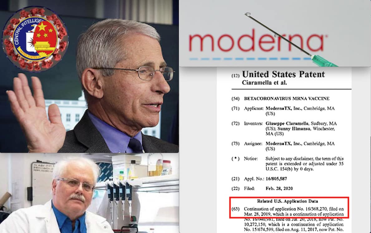Moderna Vaccine Patented 9 Months Before Pandemic. Thanks to the Fauci-Baric’ Manmade SARS Viruses
