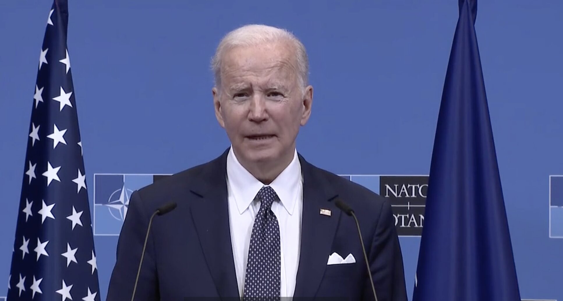 President Joe Biden holds a press briefing at NATO headquarters. US to accept THOUSANDS and THOUSANDS of Ukrainian refugees