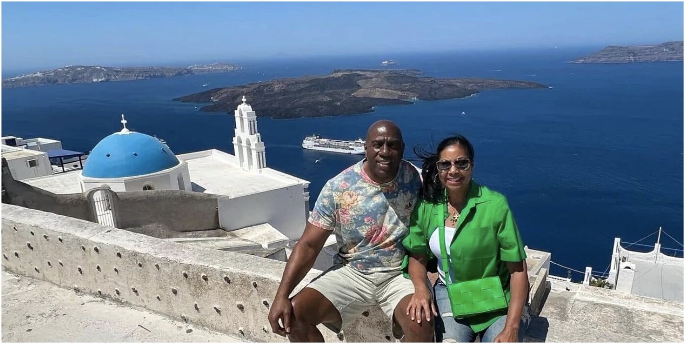 NBA Legend Magic Johnson Cruises the Aegean Sea in Greece